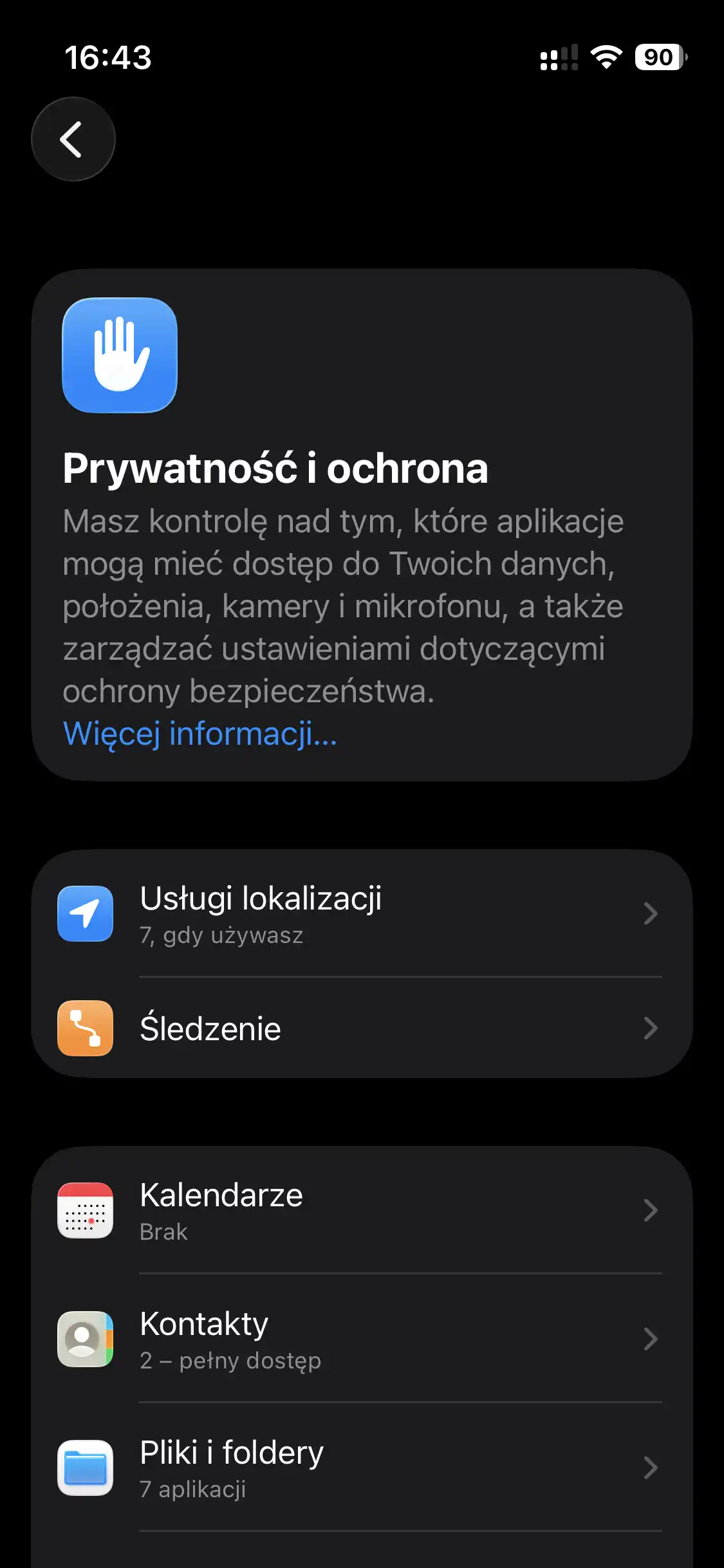 Prywatność i ochrona w telefonie iPhone iOS